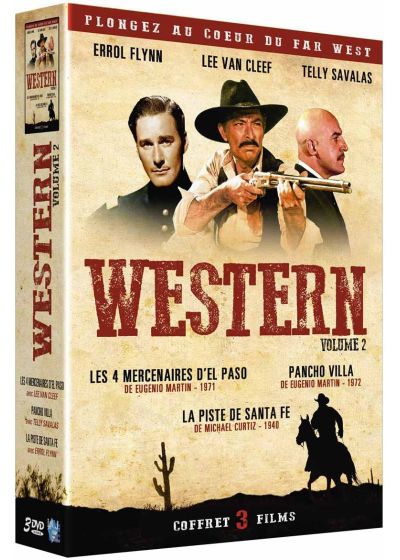 Coffret Westeren : Les 4 mercenaires d'El Paso + Pancho Villa + La piste de Santa Fé - DVD