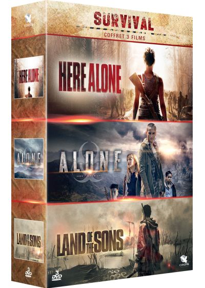 Coffret Survival - 3 films : Here Alone + Alone + Land of the Sons (Pack) - DVD