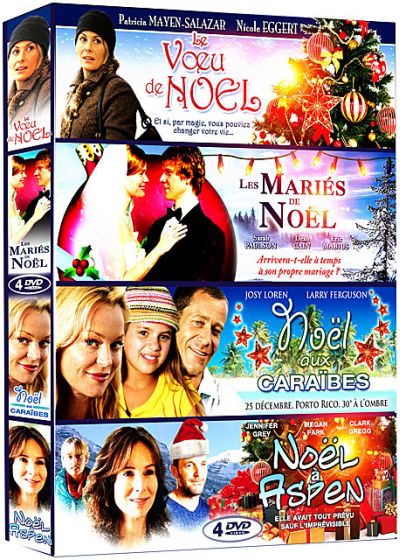 Christmas - Coffret 4 films : Le voeu de Noël + Les mariés de Noël + Noël aux Caraïbes + Noël à Aspen (Pack) - DVD