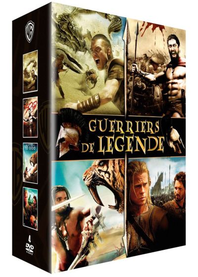 Coffret guerriers de légende - Le choc des titans + 300 + 10 000 + Troie (Pack) - DVD