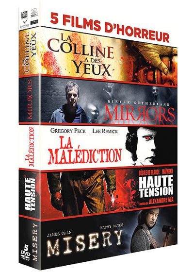 5 films d'horreur : La colline à des yeux + Mirrors + La malédiction + Haute tension + Misery (Pack) - DVD