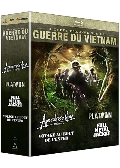 Guerre du Vietnam - Coffret 4 films : Apocalypse Now + Platoon + Full Metal Jacket + Voyage au bout de l'enfer (Pack) - Blu-ray
