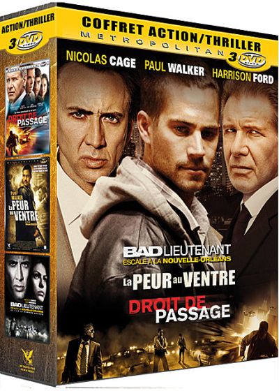 Coffret Action-Thriller : Bad Lieutenant - Escale à la Nouvelle-Orléans + Droit de passage + La peur au ventre (Pack) - DVD