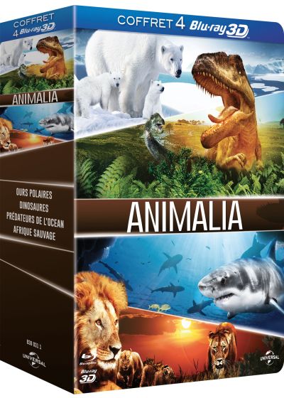 Animalia - Coffret - Ours polaires 3D + Dinosaures 3D, les géants de Patagonie + Prédateurs de l'océan 3D + Afrique sauvage 3D (Blu-ray 3D) - Blu-ray 3D