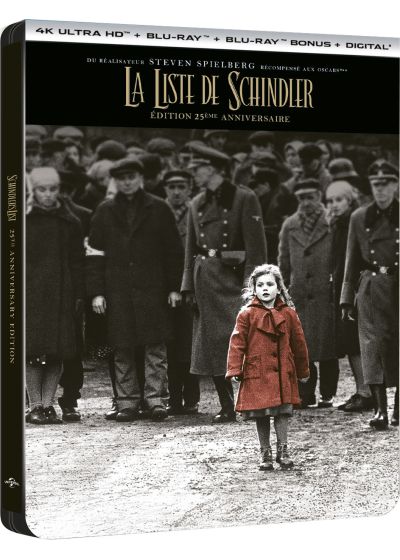 La Liste de Schindler (Édition 25ème anniversaire - 4K Ultra HD + Blu-ray + Blu-ray bonus + Digital - Boîtier SteelBook) - 4K UHD