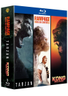 Coffret Action Grands singes - Collection de 3 films - Rampage - Hors de contrôle + Tarzan + Kong (Pack) - Blu-ray
