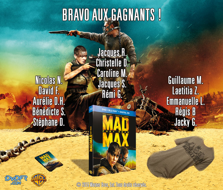Résultats concours Mad Max: Fury Road