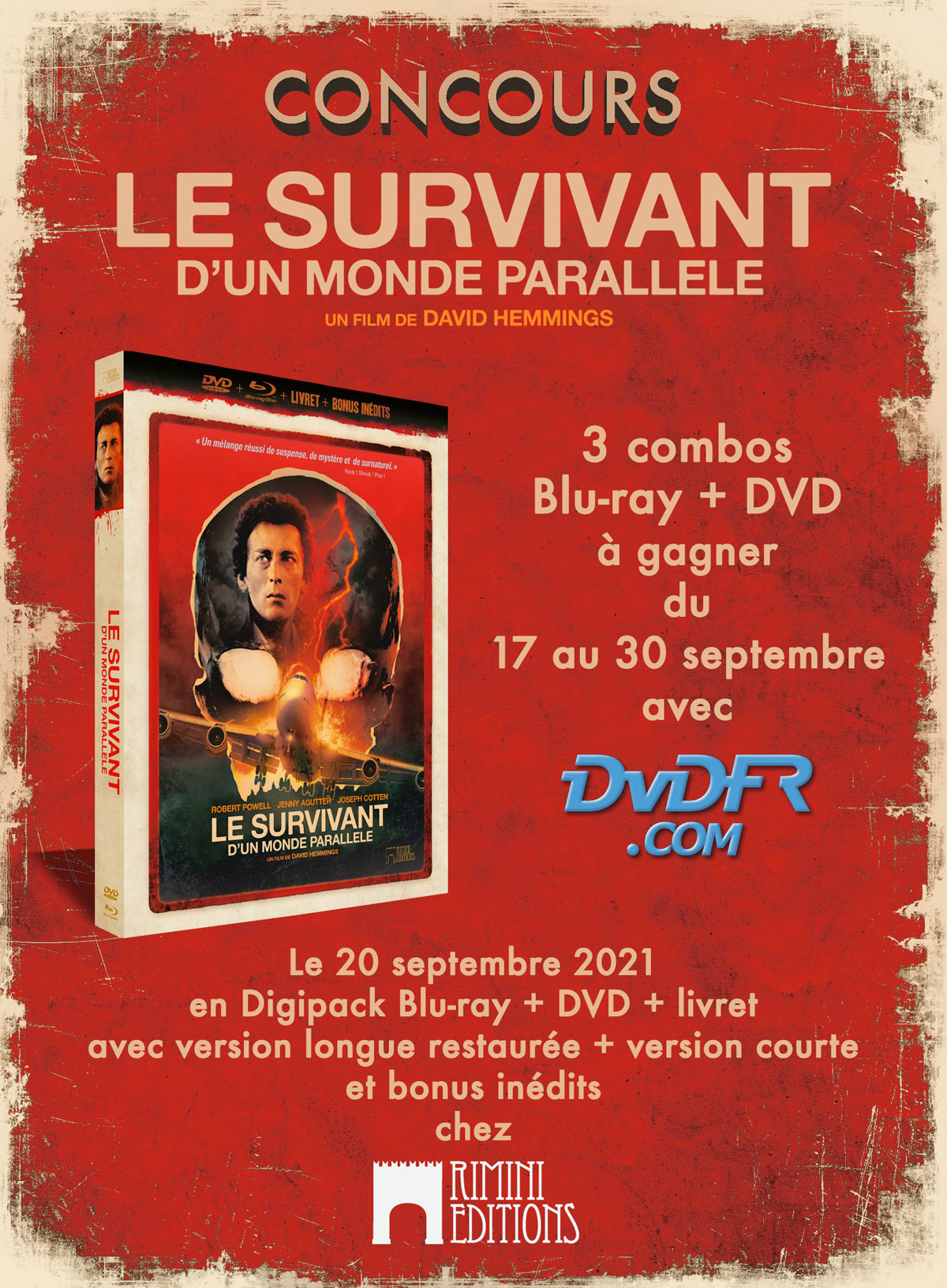 Concours - Le Survivant d'un monde parallèle - Blu-ray + DVD + Livret - Rimini Editions