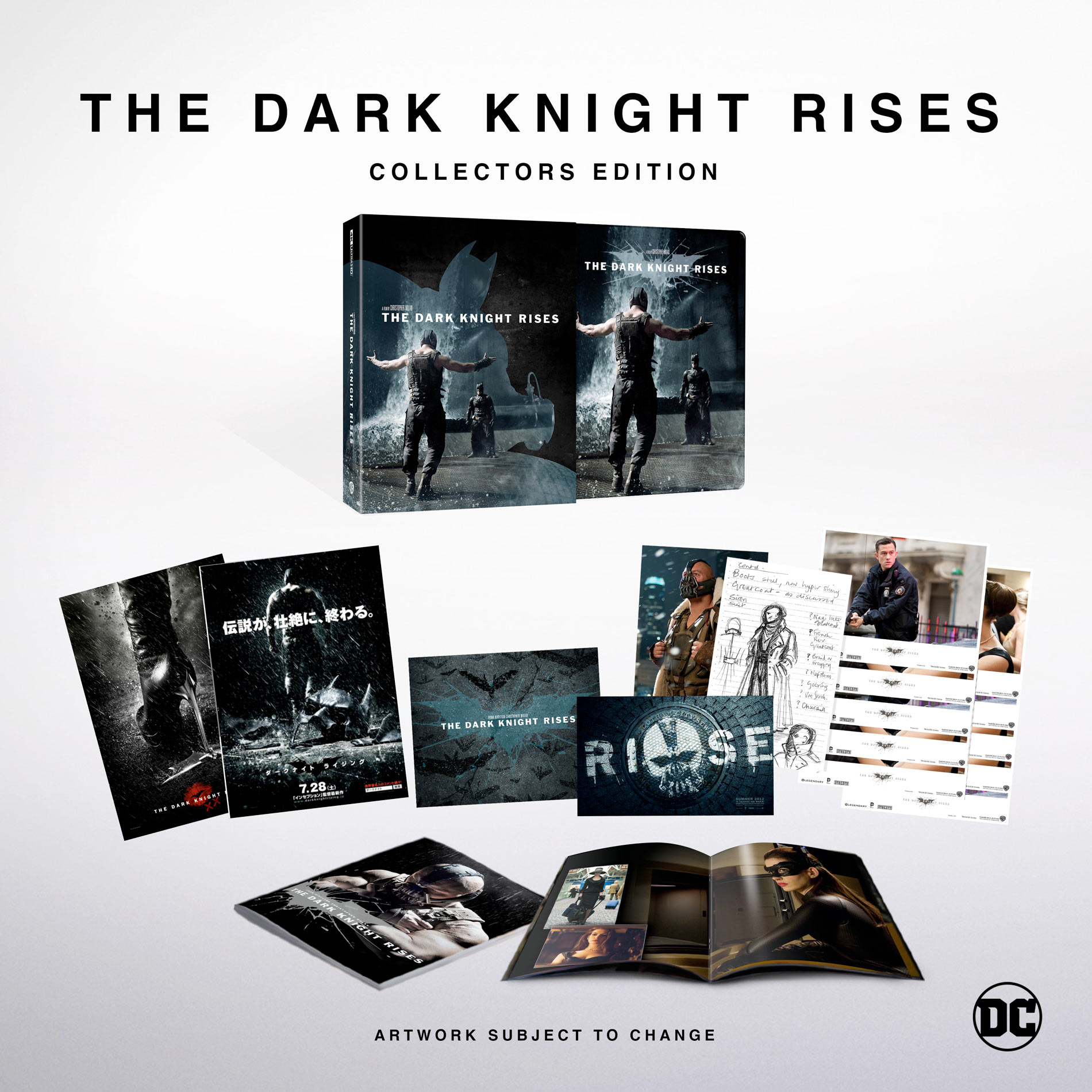 Batman The Dark Knight Rises - Collector 4K Ultra HD + Blu-ray + Blu-ray bonus + Goodies - Boîtier SteelBook