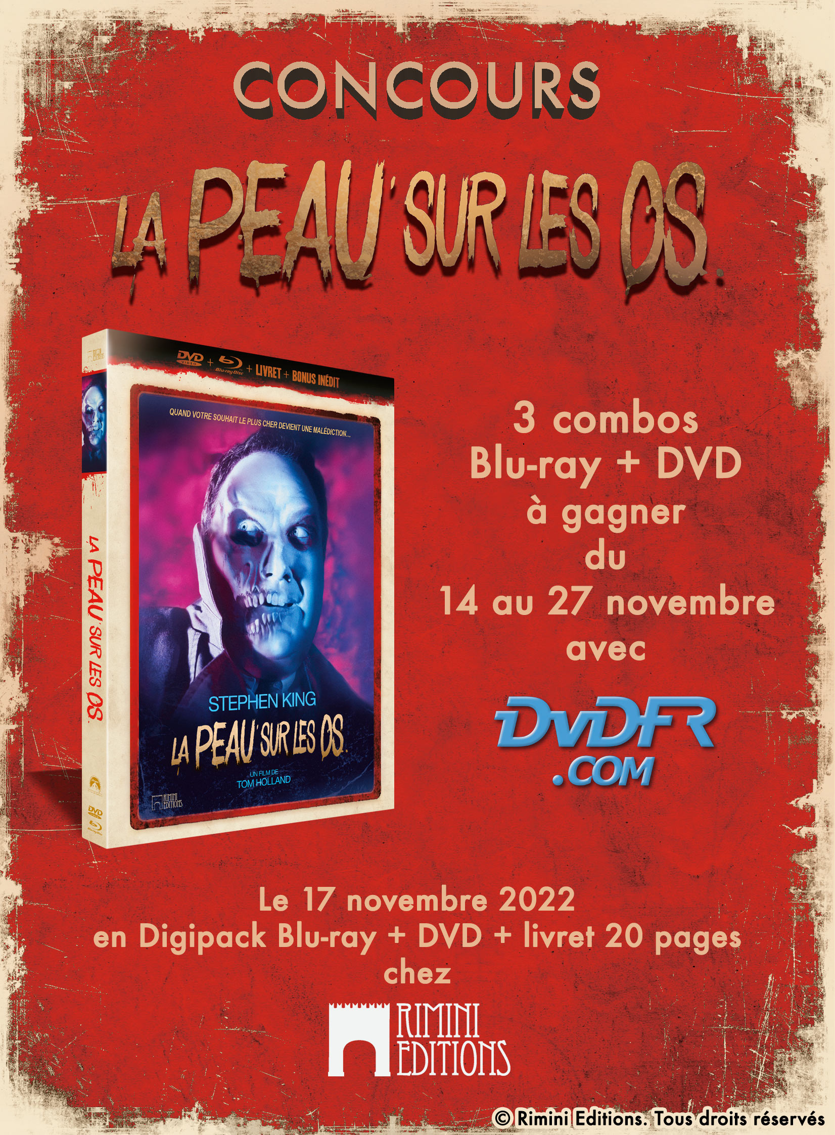 Concours - La Peau sur les os - Blu-ray + DVD + Livret - Rimini Editions