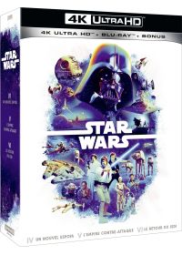Star Wars - IV Un nouvel espoir - V L'Empire contre-attaque - VI Le Retour du Jedi (4K Ultra HD + Blu-ray + Blu-ray bonus) - 4K UHD