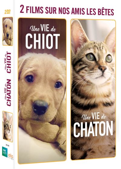 2 films sur nos amis les bêtes : Une vie de chiot + Une vie de chaton (Pack) - DVD