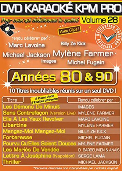 DVDFr - DVD Karaoké KPM Pro - Vol. 28 : Années 80 & 90 - DVD