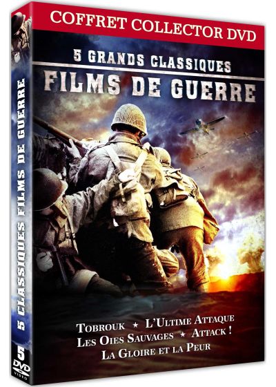 5 classiques films de guerre : L'ultime attaque (Zulu Dawn) + Les oies sauvages + La gloire et la peur + Attack! (Attaque) + Tobrouk - Commando vers l'enfer (Pack) - DVD