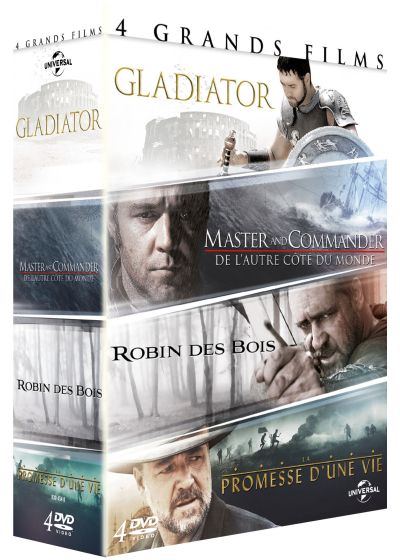 Russell Crowe - 4 grands films : Gladiator + Master and Commander + Robin des Bois + La promesse d'une vie (Pack) - DVD