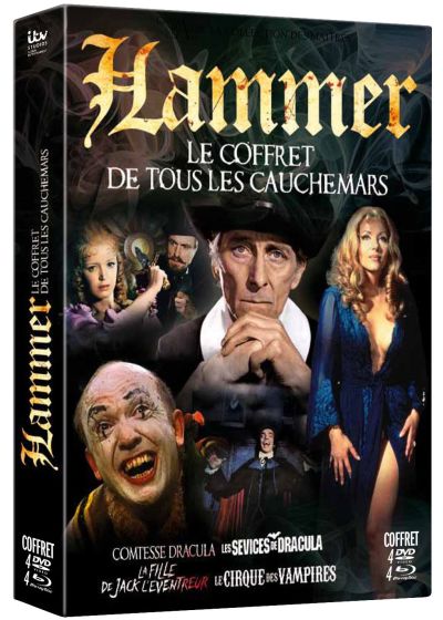Hammer : Le coffret de tous les cauchemars : Comtesse Dracula + Les sévices de Dracula + La fille de Jack l'éventreur + Le cirque des vampires (Combo Blu-ray + DVD) - Blu-ray