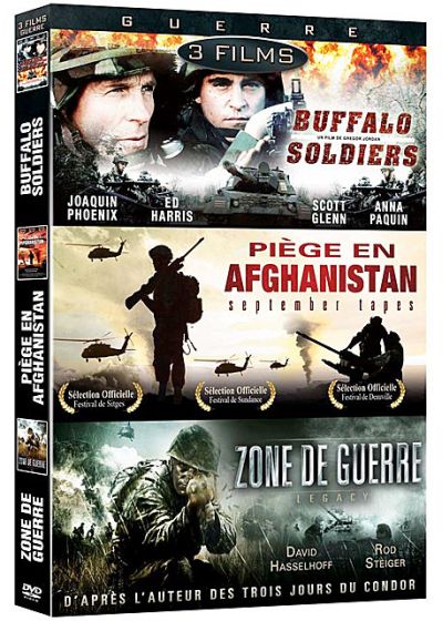 Guerre - Coffret 3 films : Buffalo Soldiers + September Tapes - Piège en Afghanistan + Zone de guerre - Legacy (Pack) - DVD
