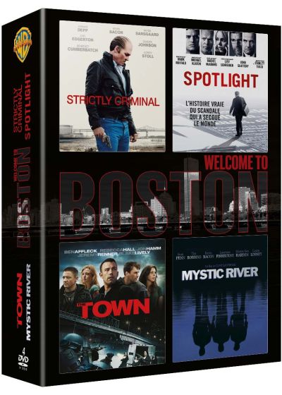 Coffret Welcome To Boston : Strictly Criminal + Spotlight + The Town + Mystic River (Pack) - DVD