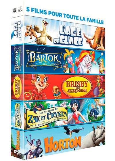 5 films pour toute la famille : L'Age de glace + Bartok le magnifique + Brisby et le secret de NIMH + Les aventures de Zak et Crysta + Horton (Pack) - DVD