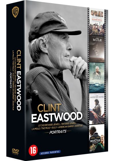 Clint Eastwood - Portraits - 5 films collection : Le Cas Richard Jewell + La Mule + Sully + American Sniper + Invictus (Pack) - DVD