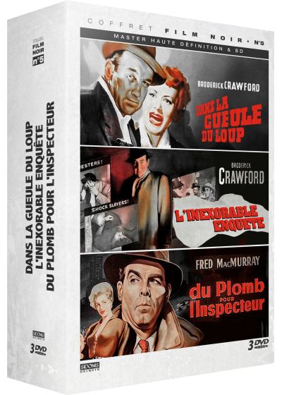 Coffret Films Noirs N°5 : Dans la gueule du loup + L'Inéxorable enquête + Du plomb pour l'inspecteur (Pack) - DVD