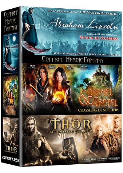 Coffret Heroic Fantasy : Abraham Lincoln, tueur de zombies + Hansel et Gretel : Chasseurs de sorciers + Thor et le marteau des Dieux (Pack) - DVD