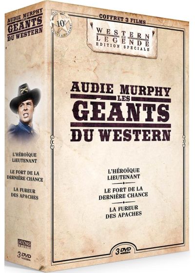 Audie Murphy n° 2 : Les géants du Western - Coffret 3 films : L'Héroïque lieutenant + Le Fort de la dernière chance + La Fureur des Apaches (Pack) - DVD