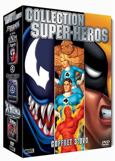 Collection Super-Héros - Spider-Man, La saga Venom + Les Quatre Fantastiques, La légende commence... + X-Men, La légende de Wolverine - DVD