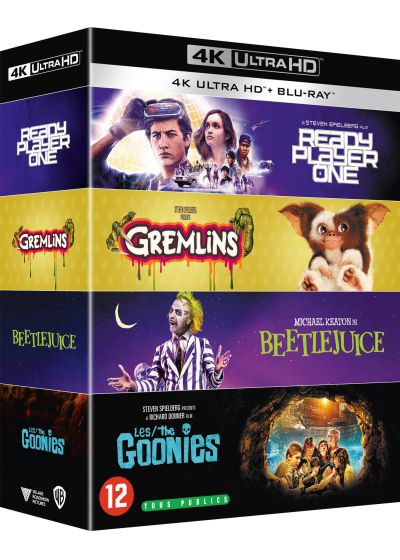 Années 1980 - 4 films collection : Les Goonies + Gremlins + Beetlejuice + Ready Player One (4K Ultra HD + Blu-ray) - 4K UHD