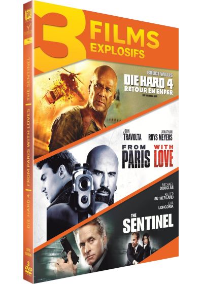 Die Hard 4 : Retour en enfer + From Paris with Love + The Sentinel (Pack) - DVD