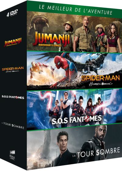Le Meilleur de l'aventure - Coffret : Jumanji : Bienvenue dans la jungle + Spider-Man : Homecoming + SOS Fantômes + La Tour Sombre (Pack) - DVD