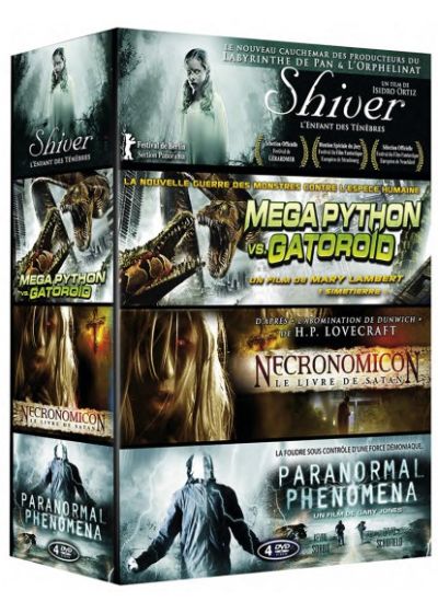 Coffret Fantastique : Shiver : L'enfant des ténèbres + Mega Python vs. Gatoroid + Necronomicon : le livre des ténèbres + Paranormal Phenomena (Pack) - DVD