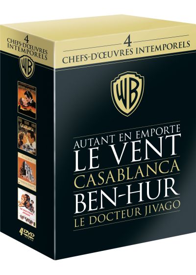 4 chefs-d'oeuvre intemporels : Autant en emporte le vent + Casablanca + Ben-Hur + Docteur Jivago (Pack) - DVD