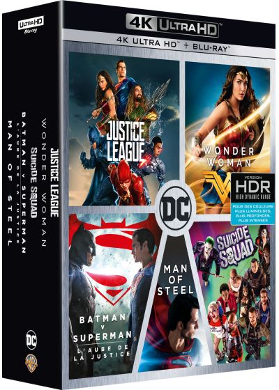 DC Universe - L'intégrale des 5 films : Justice League + Wonder Woman + Suicide Squad + Batman v Superman : L'aube de la justice + Man of Steel (4K Ultra HD + Blu-ray) - 4K UHD