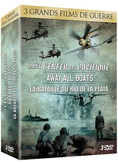 3 grands films de guerre - Coffret n° 2 : Dans l'enfer du Pacifique + Away All Boats + La bataille du Rio de la Plata (Pack) - DVD