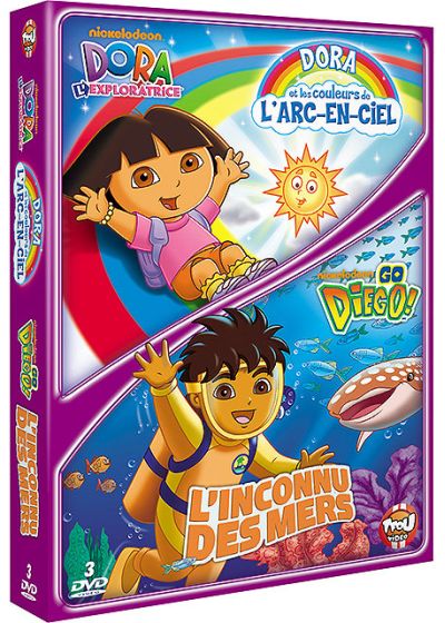 Dora l'exploratrice - Dora et les couleurs de l'arc-en-ciel + Go Diego! - Vol. 5 : L'inconnu des mers (Pack) - DVD