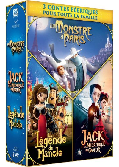 Contes féeriques : La Légende de Manolo + Jack et la mécanique du coeur + Un monstre à Paris (Pack) - DVD