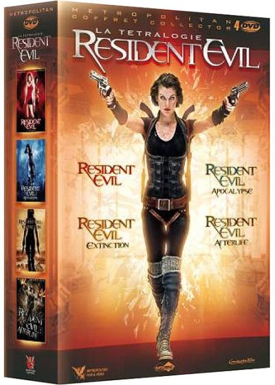 Resident Evil : La tetralogie : Resident Evil + Resident Evil : Apocalypse + Resident Evil : Extinction + Resident Evil : Afterlife (Pack) - DVD