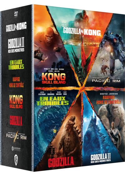 Godzilla + Godzilla : Roi des monstres + Kong : Skull Island + Godzilla vs Kong + Rampage - Hors de contrôle + En eaux troubles + Pacific Rim (Pack) - DVD