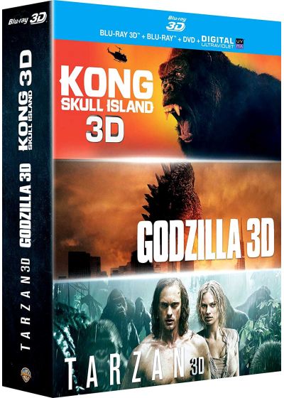 Kong : Skull Island + Godzilla + Tarzan (Blu-ray 3D) - Blu-ray 3D