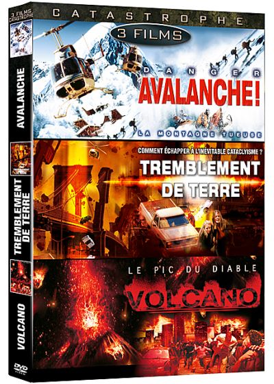 Catastrophe - Coffret 3 films : Danger avalanche ! + Tremblement de terre + Volcano - Le pic du diable (Pack) - DVD