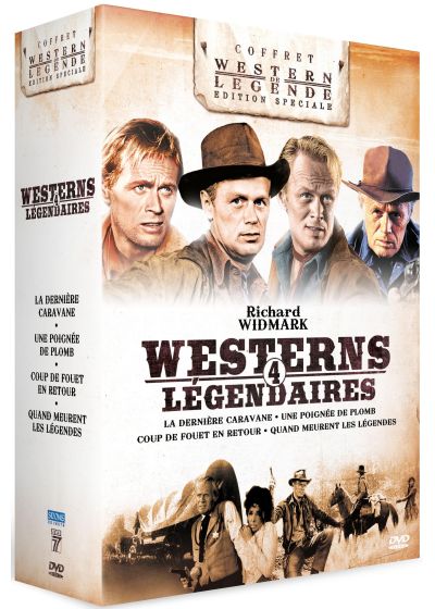 Richard Widmark - 4 westerns légendaires : Coup de Fouet en Retour + Une Poignée de Plomb + La Dernière Caravane + Quand meurent les légendes (Pack) - DVD