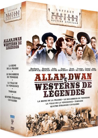 Allan Dwan : 5 westerns de légende : La Reine de la prairie + Le Bagarreur du Tennessee + La Ville de la vengeance + Tornade + Quatre étranges cavaliers (Pack) - DVD