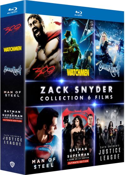 Coffret Zack Snyder : 300 + Watchmen + Man of Steel + Batman v Superman : L'aube de la justice + Zack Snyder's Justice League + Sucker Punch (Pack) - Blu-ray