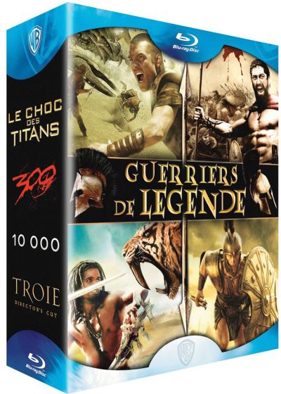 Coffret guerriers de légende - Le choc des titans + 300 + 10 000 + Troie (Pack) - Blu-ray