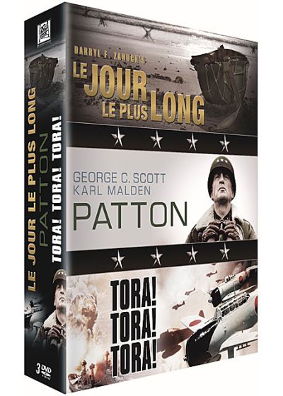 Guerre - Coffret 3 films : Le jour le plus long + Patton + Tora ! Tora ! Tora ! (Pack) - DVD
