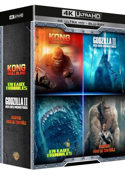 Coffret :  Godzilla : Roi des monstres +  Kong : Skull Island + Rampage - Hors de contrôle + En eaux troubles