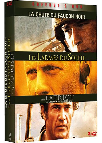 Coffret Guerre - Les larmes du soleil + The Patriot + La chute du faucon noir (Pack) - DVD
