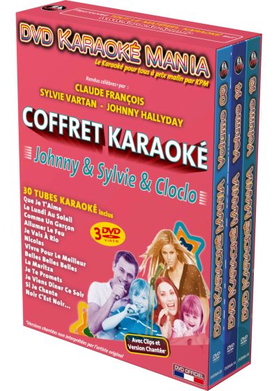 DVD Karaoké Mania - Coffret 3 DVD : Johnny & Sylvie & Cloclo - DVD