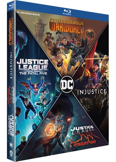 Justice League - 4 films : Dark : Apokolips War + Justice League vs The Fatal Five + Injustice + Warworld - Blu-ray